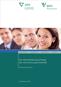 Ein Bericht über die Weiterbildungsumfrage in der Versicherungswirtschaft. Der Titel lautet "Die Weiterbildungsumfrage der Versicherungswirtschaft – Zentrale Ergebnisse". Das Dokument enthält Informationen zu Engagement, E-Learning und Bildungsförderung. Veröffentlichungsdatum ist September 2013.